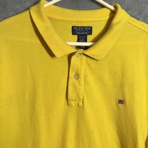 Polo Jeans Co Ralph Lauren Polo Shirt Mens XXL Flag Yellow Short Sleeve Collared